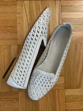 Sesto Meucci - Neya Loafer WHITE Woven ITALIAN Leather - Women’s Size 6.5